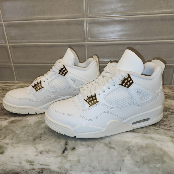 Jordan Shoes - Air Jordan 4 Retro White Gold Metallic Womens 9.5 Men 8 Unisex AJ4 Sneakers